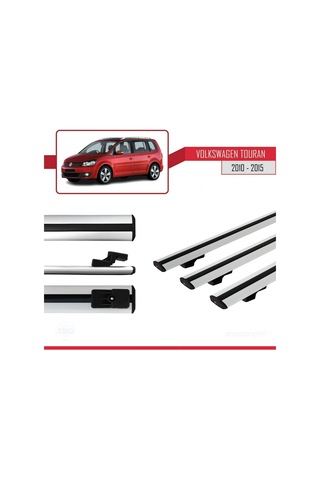 Volkswagen Touran 2010-2015 Arası İle Uyumlu Basic Model Ara Atkı Tavan Barı Gri 3 Adet