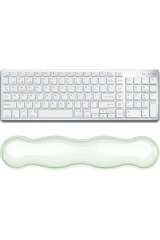 Soğuk Silikon Klavye Bilek Desteği Mouse Pad Bilek Yorgunluğunu Giderir, Özellik: Büyük Yeşil
