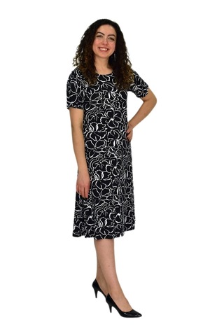 Kadın Kısa Kol Likralı Viskon Elbise Bgl-st04671 siyah