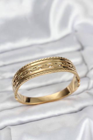 316l Çelik Gold Renk Vintage Model Kadın Kelepçe Bileklik Çok Renkli
