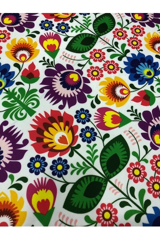 Botanik Çiçek Desenli Dijital Baskılı Kumaş