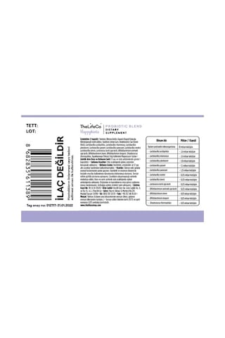 TheLifeCo Happybiota Probiyotik 30 Kapsül -