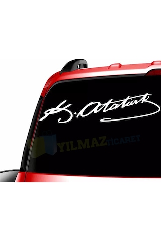 Kemal Atatürk Imza Oto Sticker Araba Etiket Araç Yapıştırma 2 Ad