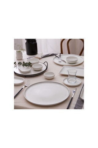 Kütahya Porselen 890671 Bone Nordic İris 28 Parça Kahvaltı Takımı Beyaz