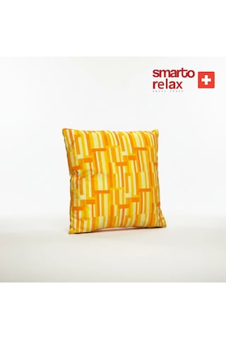 Smarto Relax Içi Dolgulu Kırlent 45x45 Cm Kare Salon & Berjer Kırlenti Sarı - Turuncu