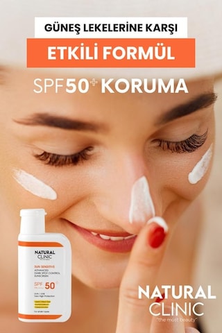 Natural Clinic SPF50+ Leke Karşıtı Yüksek Koruma Nemlendirici Güneş Kremi 200 ML
