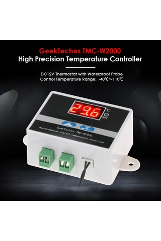 Tmc-w2000 Dc12v 120w Yüksek Hassasiyetli Lcd Dijital Sıcaklık Kontrol Termostatı Su Geçirmez Sensör Probu İle