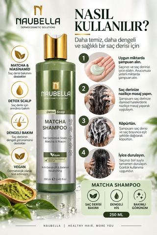 Dökülme Karşıtı Matcha Şampuan 250 Ml Tüm Saç Tipleri Için