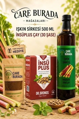 İnsü Direnci Seti İnsüplus Çay 30 Şase & Işgın Sirkesi 500 Ml Türk Kahvesi Hediye
