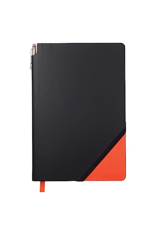 Jotzone Siyah-turuncu Large Çizgili Defter & Tükenmez Kalem Set Çok Renkli
