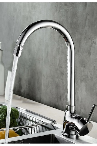 Delta Mutfak Evye Bataryası 360 Derece Döner Başlıklı Sıcak Soğuk Girişli Krom