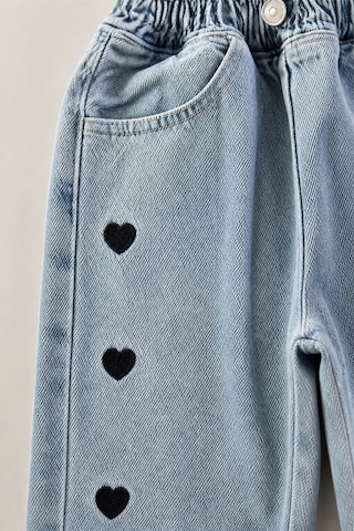 Eray Alp Kids Kız Çocuk Kalp Nakışlı Jean Mavi
