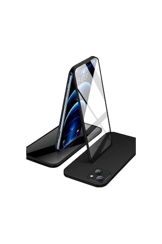 Apple iPhone Uyumlu 13 Mini 360 Derece Tam Kaplayan Cam Kapak Kılıf