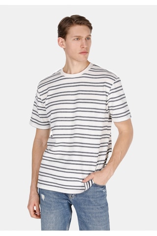 Colin's Colins Comfort Fit Yuvarlak Yaka Çizgili Erkek Beyaz Kısa Kol Tişört Cl1073624 Q1.v1 Wht Beyaz