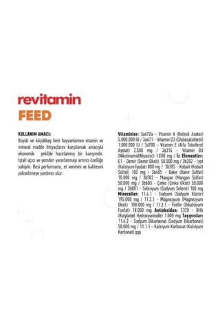 Revitamin Feed Bağışıklık Sistemi Yem Katkı 25 Kg Kraft