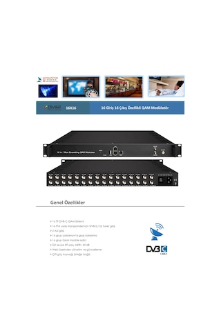 Divisat 16x16 Qam Modülatör -16 Frekans Giriş 16 Dvb-C Rf Çıkış