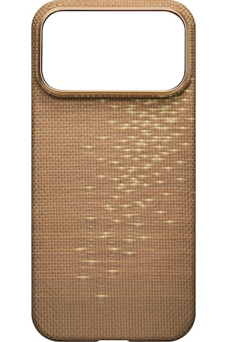 Apple Uyumlu iPhone 17 Pro Kılıf M-safeli Aramid Fiber Pitaka Glints Of Gold Ultra Slim Serisi Kapak Gold Gold