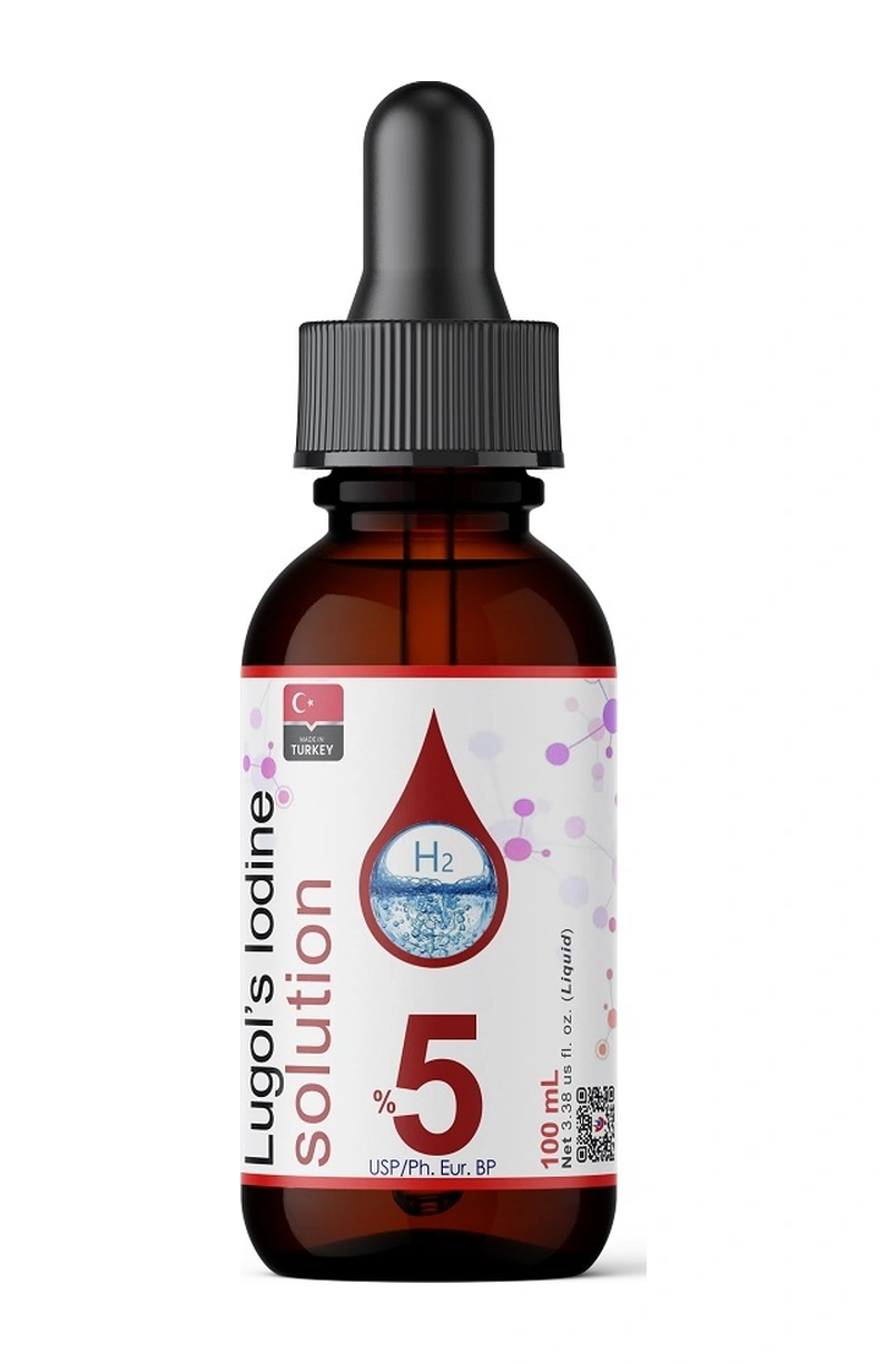 Lugol's %5 İyot Çözeltisi İyot Damla Cam Damlalıklı 100 ML
