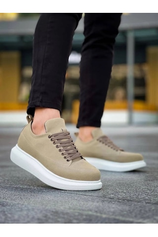 Mevese Lexa Süet Deri Erkek Günlük Sneaker Ayakkabı - Krem