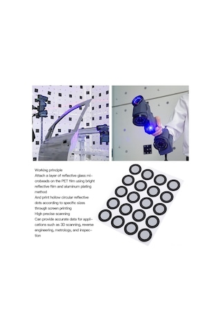 Gajeena 200 Adet 3d Tarama İşaret Noktası - 12mm İç Çap, 19mm Dış Çap, Yüksek Yansıma, Tam Doğruluk İle Hareket Takibi Ve Tarama Uygulamaları