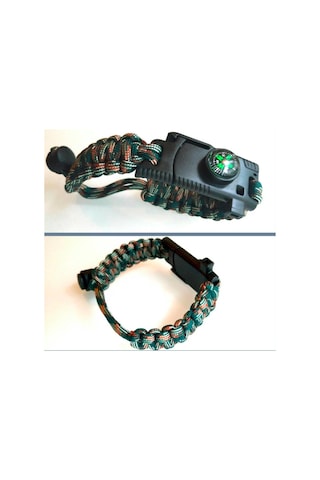 Omeniv Paracord Bileklik Düdük Pusula Bıçak 4 Fonksiyonlu Outdoor