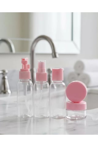 Taşınabilir 5 Li Seyahat Kozmetik Şişe Seti 30 Ml Sızdırmaz Çok Renkli