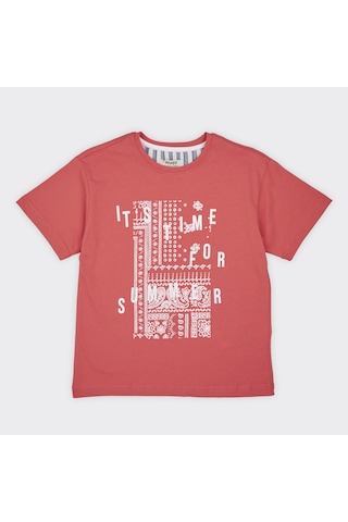 Panço Erkek Çocuk Baskılı T-shirt Nar 2411bk05038-4493 001