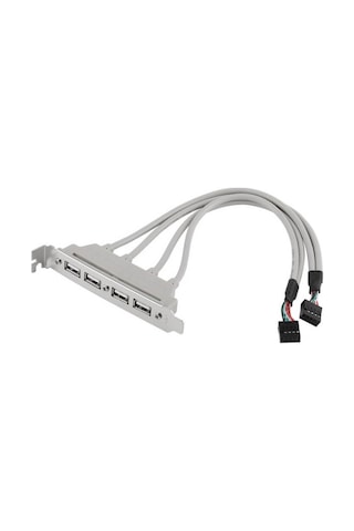 Pc Anakart 9 Pin Header 4 Port Usb 2.0 Dişi Kablo Pci Braketi
