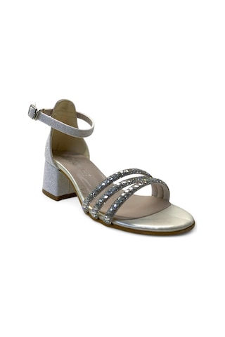 792 Kız Çocuk Topuklu Abiye Ayakkabı Sedef Simli Beyaz