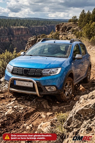 Dacia Sandero 2 Stepway 2012-2020 Uyumlu Araca Özel Pars Ön Koruma 60mm Krom