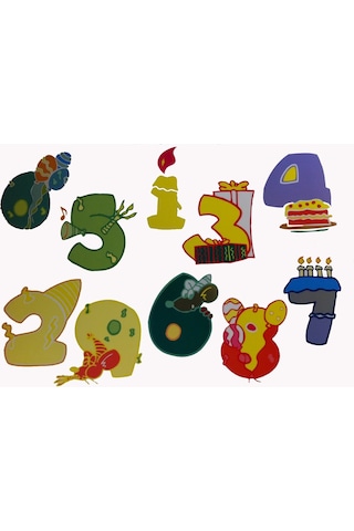 Sıa Duvar Süsü (Sticker) Renkli Rakamlı Pvc