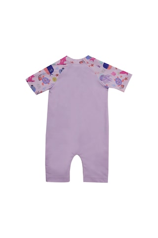Uv Korumalı Kısa Kollu Tulum Bebek Çocuk Yüzücü Mayo 1910 Lila Lila