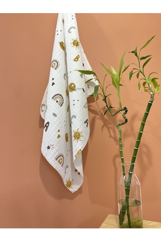 Çok Amaçlı Müslin Örtü 80x90 Cm Yeni Doğan&bebek&çocuk Gökkuşağı Kahverengi