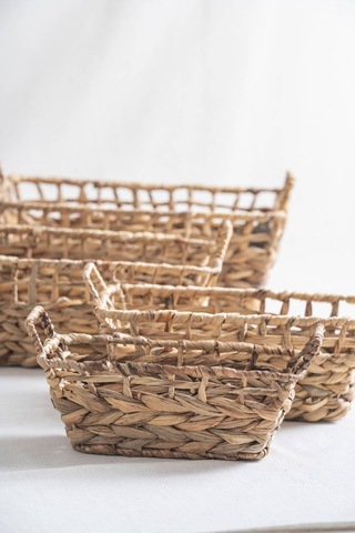 Soléa Hasır 4 Lü Sepet Seti Krem