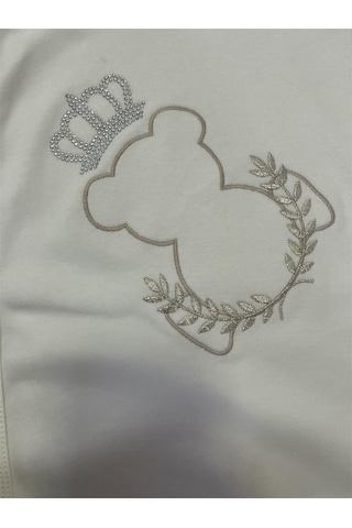 Babydoll Battaniye Babydola Ekru Asortili-12052 Beyaz