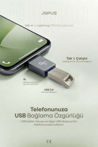 Jopus İphone Lightning To Usb 3.0 Otg Veri Aktarımı Otg Çevirici Dönüştürücü Adaptör Diğer
