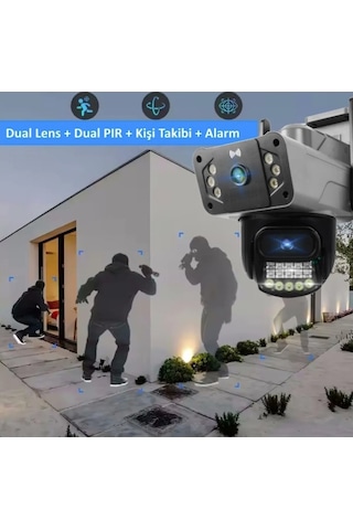 Pro Rtx Çift 3024 Lensli Hareketli Wi-fi Akıllı Ip Güvenlik Kamerası Fullhd 1080p Türkçe O-kam Uygulama