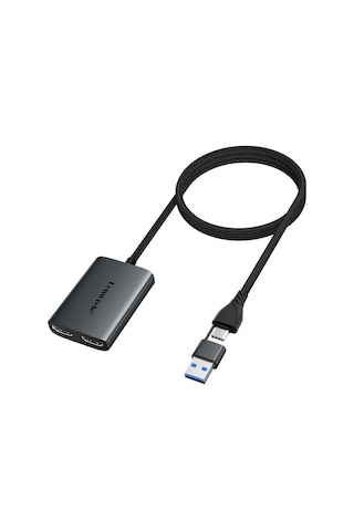 Lemorele Hd10, 2 İn 1 Usb Ve Type-c Girişli, Çift Hdmı 1080p 60hz Görüntü Aktarıcı Çoklayıcı Çoğaltıcı Hub