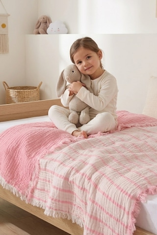 Mini Cloud 4 Kat Müslin Bebek & Çocuk Örtüsü %100 Pamuk 100x120 CM Pembe
