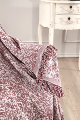 Vicuna Home Pamuklu Çok Amaçlı Ebruli Koltuk / Çekyat Örtüsü Bordo