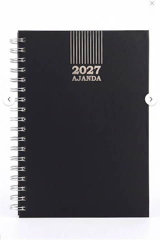 2027 Ajanda Sert Kapak Spiralli Günlük Ajanda Planlayıcı Ofis, Okul Ve Hediye Siyah