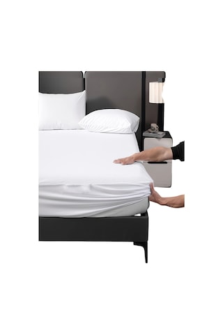 Evony Sıvı Geçirmez Micro Kumaş Fitted 160x200+30 Cm Alez Yatak Koruyucu Beyaz