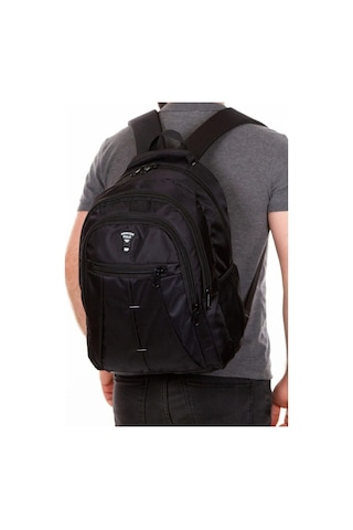 Newish Polo Suya Dayanıklı Unisex Siyah Laptop Notebook Bölmeli Sırt Çantası Okul Seyahat Spor - Unisex Siyah
