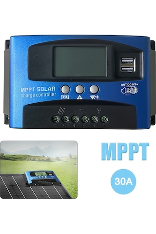 Güneş Kontrol Cihazı 10a Çift Usb Lcd Ekran 12v 24v