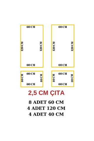 Lücce Tasarım Boyanabilir Çıta Hazır Kesim Anka121 11,20 Metre