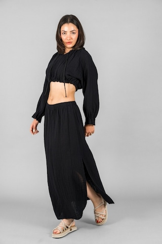 Reglan Kol Crop Siyah