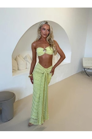 Yeşil Sydney Seashell Lace Etekli İkili Taklım Yeşil