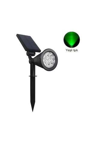 Forlife 18watt Solar Çim / Bahçe Aydınlatma Armatürü Yeşil Işık