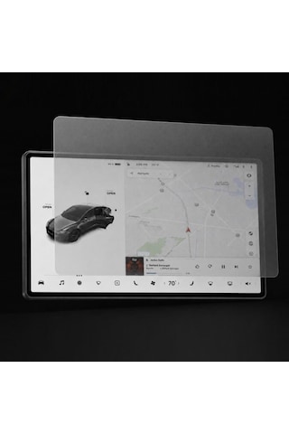 Tesla Model Y İle Uyumlu Mat Ekran Koruyucu 16 İnç Multimedya, 9h Esnek Nano Cam, Anti Glare