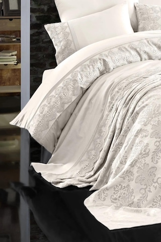 Nazik 7 Parça Pikeli Nevresim Takımı Gelin Seti Valeria Krem Diğer